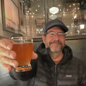Steve Rice with beer